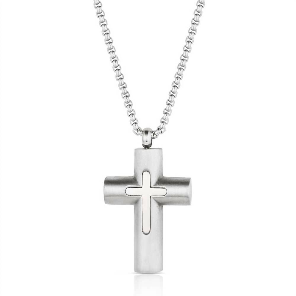 NEW MONTANA SILVERSMITHS men's way maker necklace in silver